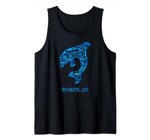 Seaside Oregon PNW Nativo Americano Indio Orca Killer Ballena Camiseta sin Mangas