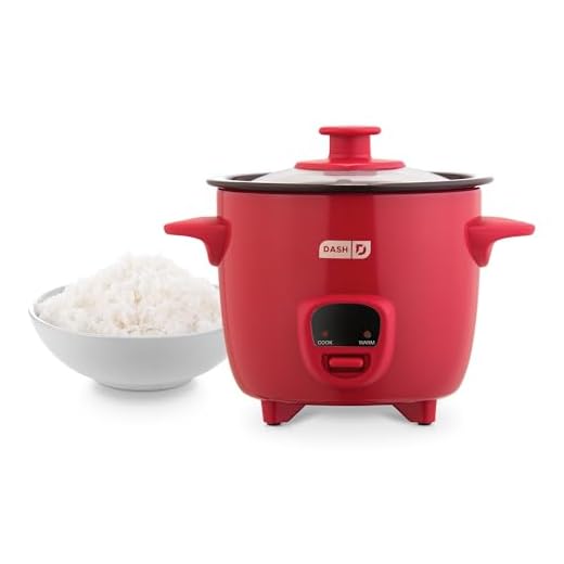 Dash DRCM200GBRD04 Mini Rice Cooker Steamer with Removable Nonstick Pot, Keep Warm Function & Recipe Guide, 2 Cups, for Soups, Stews, Grains & Oatmeal, Red