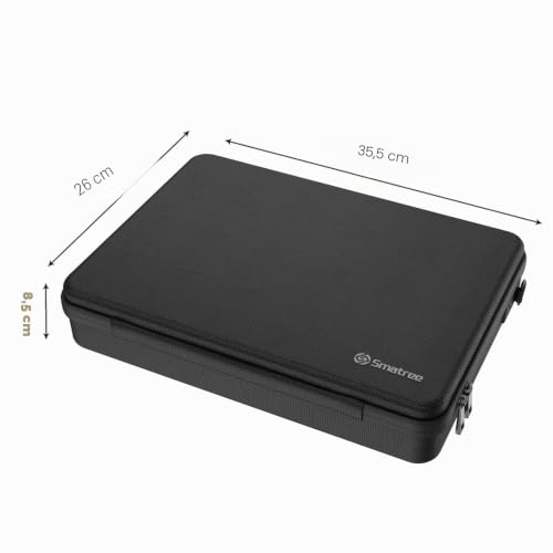 Smatree Sacoche Rigide pour Ordinateur Portable 13 pouces Compatible avec MacBook Pro 13,3-14 pouces/ MacBook Air 13,6 pouces, Housse de transport 13,3 pouces avec Compartiment pour Accessoires -Noir – vue 4