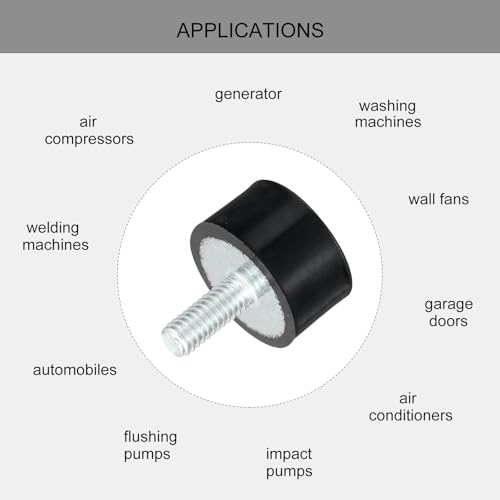 QUARKZMAN M4 Gewinde Gummibuchsen, Schwingungsisolatoren, Zylindrischer Stoßdämpfer mit Stiften 15 x 8mm 8 Stück