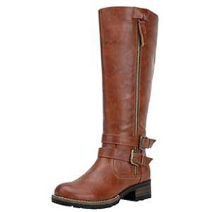 Jeossy Knee High Boots for Women, Classic Tall Riding Boots Low Heel with Inside Zipper Works and Outside Zip Decorative