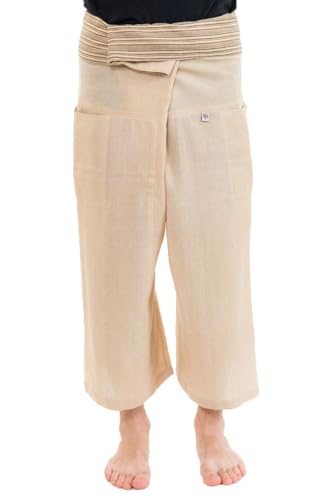 Pantacourt fisherman thai pour rester au frais en chanvre raye souple