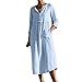 Vestido De Mujer De Primavera Y Verano con Cuello Redondo, Bolsillo con Botones, Mangas De AlgodóN Y Lino, Vestido De Color SóLido