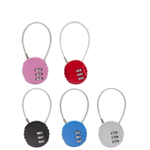 Mini serrure à code design biscuit rose avec attache souple en acier - 3