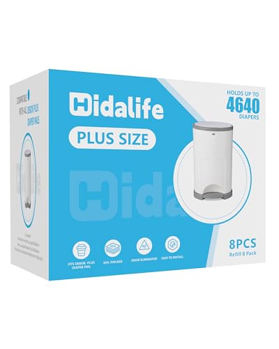 Image of HIDALIFE Refills Compatible with Dekor Plus Diaper Pails, Disposable Diaper Trash Bags, Extra Thick Diaper Pail Refill Liners, Hold Up to 4640 Diapers (8 Pack)