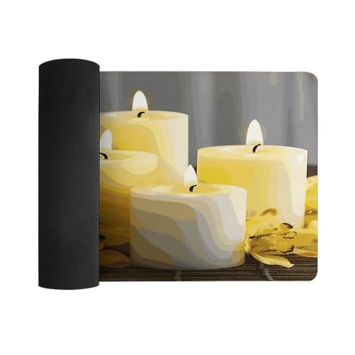Yellow Butterfly con Velas Blancas Tapete para Escritorio Gran miniatura 3