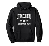 Connecticut Hoodie Vintage Sports Design Hooded Sweatshirt