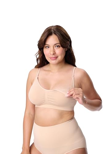 Image of Motherhood Maternity Women's Wireless Clip Down Seamless Nursing Bra for Breastfeeding