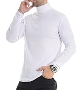 LONGBIDA Men's Turtleneck Long Sleeve Pullover Shirt Basic Thermal Top Stretch Slim Fit Sweaters