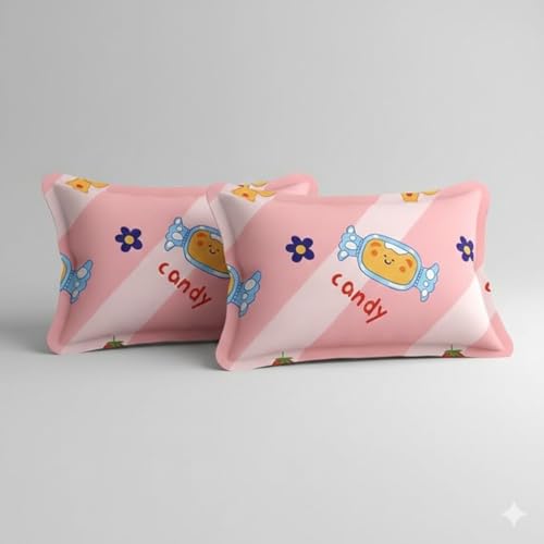 Image of Gleeson Elastic Fitted Bedsheets King Size, Candy Theme Kids Bedsheet, Soft & Skin Friendly Bed Sheet for Children's, All Around Elastic Bed Cover, 320 TC Cotton Feel Bedsheets 72x78 Inch