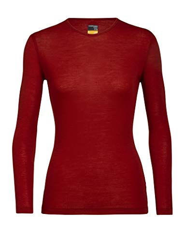 Icebreaker Merino Womens 175 Everyday Long Sleeve T-Shirt, Oxblood, Medium