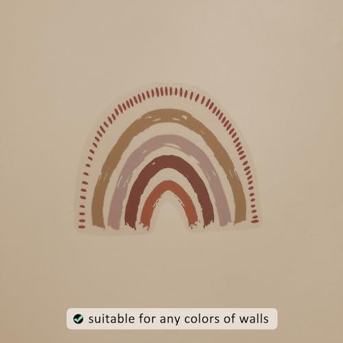 funlife 72 PCS Small Boho Rainbow Wall Decals Peel and Stick, Self Adhesive Colorful Rainbow Wall Sticker for Girls Bedroom Decor, Kids Nursery Room Decoration, 2.56" x 2.17"