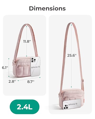 Image of BAGSMART Cross Body Purse, Mini Crossbody Bags for Women Travel Purse, Puffy Shoulder Handbag Wallet with RFID Blocking Slots, Bistro Grey