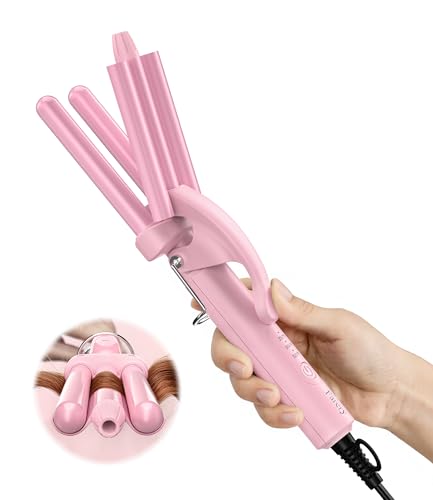 Farery Mini Hair Waver 1/2 Inch 3 Barrel Curling Iron for Short Hair
