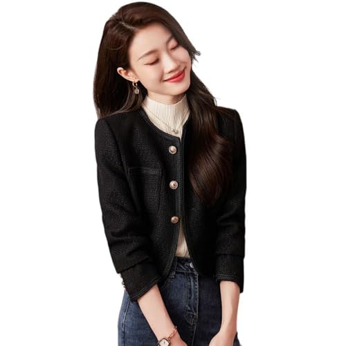 Blazer coréen pour femme JYHBHMZG veste ajustée texturée à poches