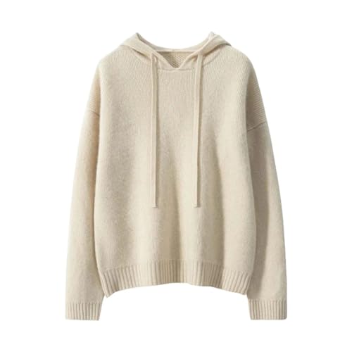 Women's Knitted Top 100% Cashmere Hooded Pullover Sweater Luxury Casual