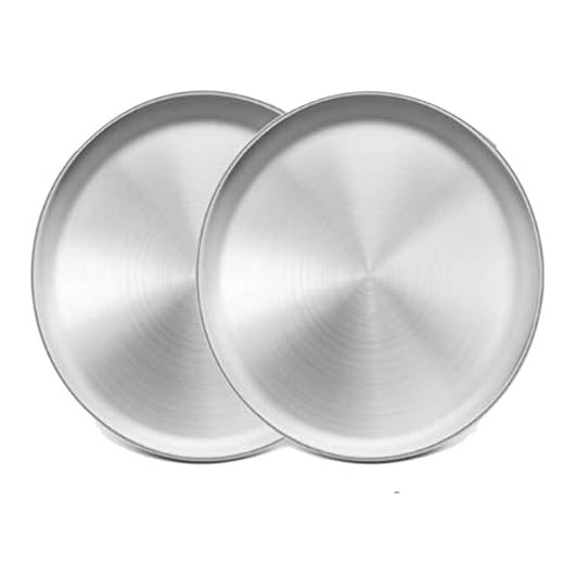 Noblik 2 st. 30 cm pizza panna, rostfritt stål pizza kaka form bricka tallrik, hälsosam metall pizza bakform för ugnen