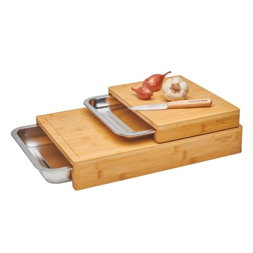 Planche à découper bambou Nogent 2 tiroirs blocs de cuisine en bois utile - 3