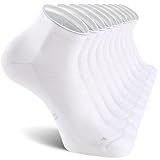 CS CELERSPORT 5 Pairs Ankle Compression Socks for Men and Women Running Athletic Socks, White (5 Pairs), XX-Large