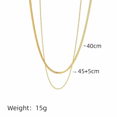 Collier à couches pour femmes avec chaîne de bijoux de mode tendance - 6