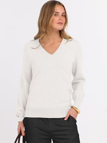 Image of ANRABESS Women's Long Sleeve V Neck Basic Sweaters | Classic Pullover Tops,Soft Loose,Business Casual Work,Travel Vacation,All Day Wear,Fall Spring Outfits,Winter Layer Clothing