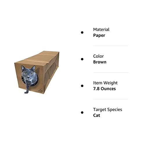 Dezi & Roo Hide And Sneak Collapsible Paper Tunnel - Made In Usa - Designed By A Feline Vet - Interactive Cat Toy - Cat Enrichment Toy - Hideaway #TOP6