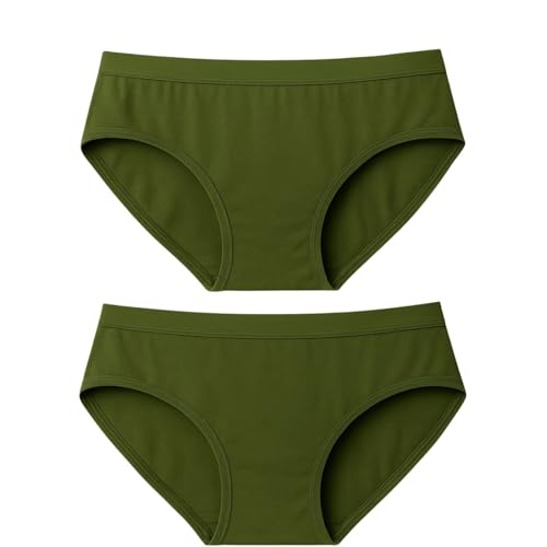 Image of Women's Soft Cotton Mid-Rise Bikini Briefs | Pack of 2 | Seamless Feel | Stretchable & Breathable Everyday Underwear | Comfortable Fit