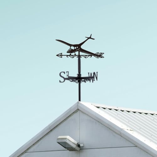 SUPERDANT Segelflugzeug Wetterhahn Metall Windrichtungsanzeiger Messinstrumente Dachmontage Wetterschmuck Wetterfahne Für Outdoor Garten Farm Hinterhof Pavillon Scheune Kunstdekor Geschenke