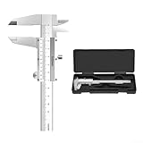 Desiumite Calibro a corsoio da 100 mm, in acciaio al carbonio, con profondimetro per uso domestico e in officina