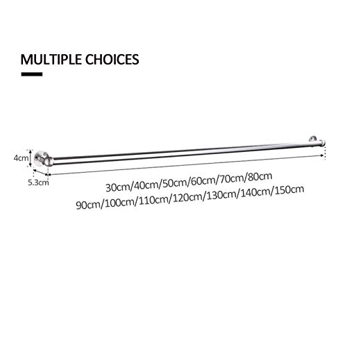 Barre porte-serviettes murale acier inoxydable finition argentée - 6