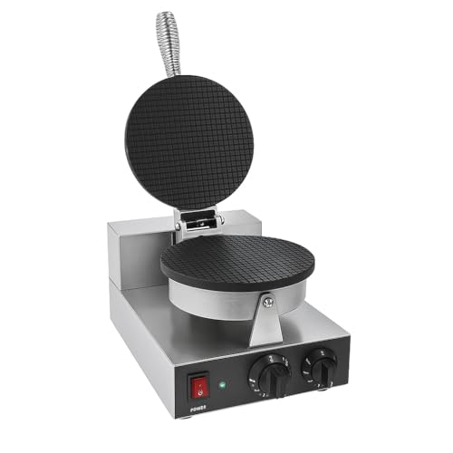 Gaufrier à Cornet de Glace Manuel – Plaques Rondes Ø 210 mm – 1000 W – Thermostat 50–300°C