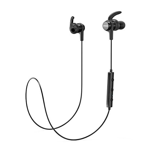 Anker - Cuffie Bluetooth SoundBuds Flow in Ear, magnetiche, con Classe di Protezione all'Acqua IPX5/7 Ore, Tempo di Gioco/Microfono, leggerissime, per iPhone, iPad, Samsung, Nexus, HTC e Altri