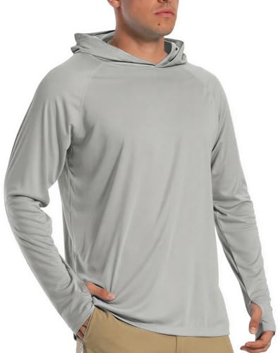 TACVASEN Herren UV-Schutz Hoodie Kapuzenpullover UPF 50+ Langarm Shirt mit Daumenloch