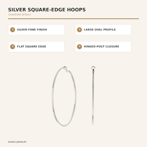 Image of GUESS Basic Extra-Large Thin Hoop Earrings
