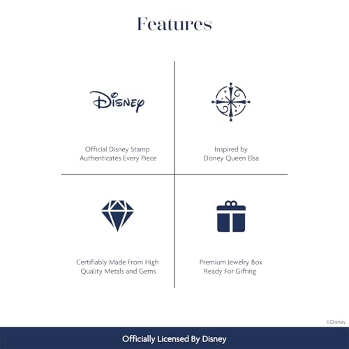 Jewelili Enchanted Disney Fine Jewelry 10K White Gold 1/5 CTTW Diamond and Aquamarine Elsa Earrings4