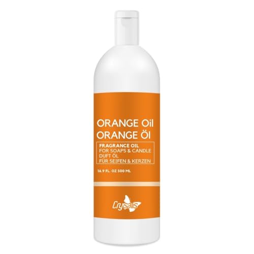 Crysalis Aceite aromático naranja para hacer velas, hacer jabón, derretir cera, difusores y manualidades – Larga duración – 500 ml