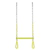 Trapeze Bar for Swing Set, Fully Assembled, Vinyl Coated Chain, Playground Accessories and Attachments, 440 Lbs Capacity, Ages 3+, Yellow