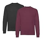 Manches longues Fruit of the Loom Lot de 1/2 sweat-shirts pour homme 62-202-0 Set-IN, 1 noir/1 bordeaux + 1 bloc-notes Hlkauf, M