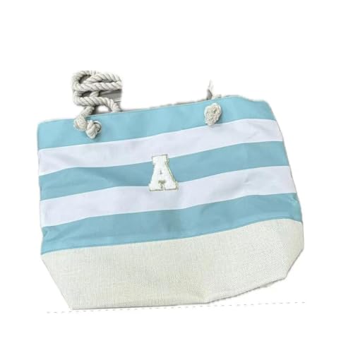 Vavabox Bolsa de playa personalizada para mujer, impermeable, plegable, bolsa de viaje con bolsa de cosméticos, regalo de cumpleaños para mujeres y madres, azul