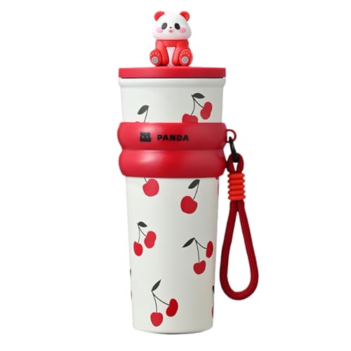 Weqizuerqi - Botella isotérmica para niños, portátil, diseño bonito, para niñas, oficina, viajes, escuela, regalo