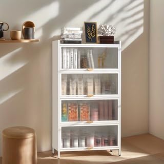 Tooluck 4 Tier Flip Door Organizer, Multi-Functional Multi-Tier Storage Cabinet