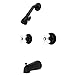 Kingston Brass KB245PX Magellan Tub and Shower Faucet Porcelain Cross Handles, Oil Rubbed Bronze