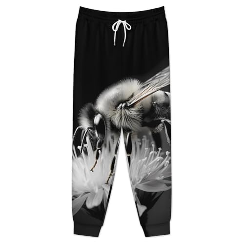 Country Bee Floral Bee Men's Sweatpants Casual Joggers Athletic Pants Lounge Pants for Workout Running3