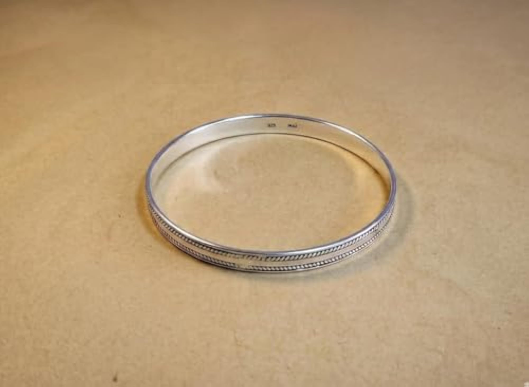 Women's 925 Sterling Silver Thick Oxidized Bangles, Durable