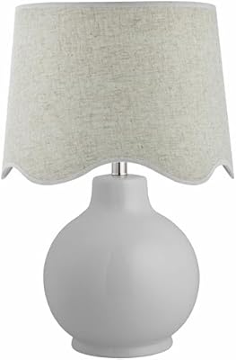 BoutiqueRugs Pojezerje Bohemian Ceramic Table Lamp for Bedroom, Bedside Nightstand - Decorative Boho Tabletop Lamp for Living Room - Rattan Shade - White, Cream