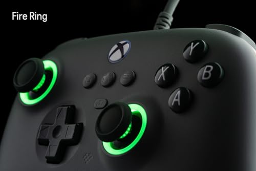 8Bitdo Ultimate C Wired Controller with RGB Lighting Fire Ring - Dark Green | Officially Licensed, Hall Effect Joysticks, Hall Trigger, 3.5mm Audio Jack, for Xbox Series X|S, Xbox One, Windows 10/11 - Image 7