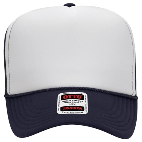 Image of OTTO Polyester Foam Front 5 Panel High Crown Mesh Back Trucker Hats in 97, Bulk, Wholesale