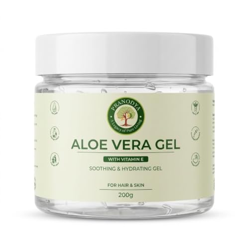 Image of PURE Aloe Vera Gel with Vitamin E for Face, Body, Hair & Skin | 99%+ Aloe Vera | Hydrating | Moisturizing | Soothing Skin | Multipurpose Gel | Fast Absorbing | Non-Sticky | Cooling | Daily Care (200g (Pack of 1))