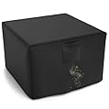 WLEAFJ Fire Pit Cover Square, Fits for 28-32 Inch Gas Fire Table, Heavy Duty Oxford Fabric Outdoor Fireplace Cover, Waterproof Rectangle Firepit Cover, 32 x 32 x 24 Inch, Black