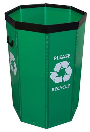 Megabin 44 Gallon Light Weight Portable Event Trash and Recycling Bins | Reusable and Easy to Move | for Events, Conferences - Green Recycling